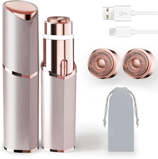 Facial Hair Removal for Women, Portable Lady Shaver, Rechargeable Painless Hair Remover for Face, Upper Lips, Chin, Peach Fuzz
