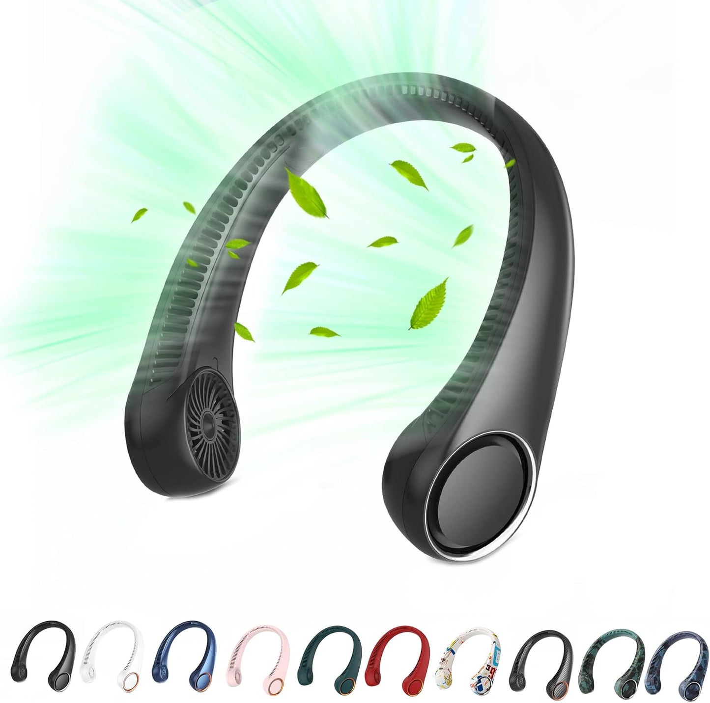 Portable Neck Fan, Hands Free Bladeless Fan, 360° Cooling Personal Fan,Wearable Quiet Fan for Outdoor Indoor, Birthday Gifts for Men Women Mom Dad, 4000mAh Battery USB Rechargeable, 3-Speeds