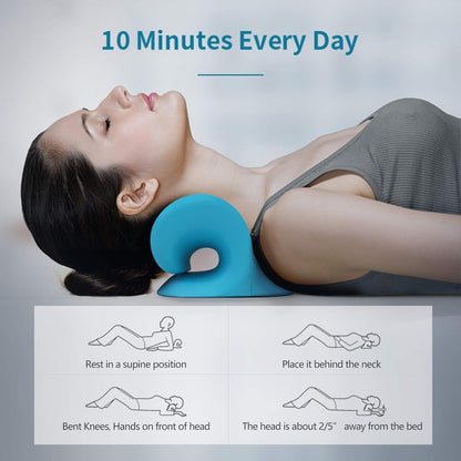 Neck and Shoulder Relaxer, Cervical Traction Device for TMJ Pain Relief and Cervical Spine Alignment, Chiropractic Pillow Neck Stretcher