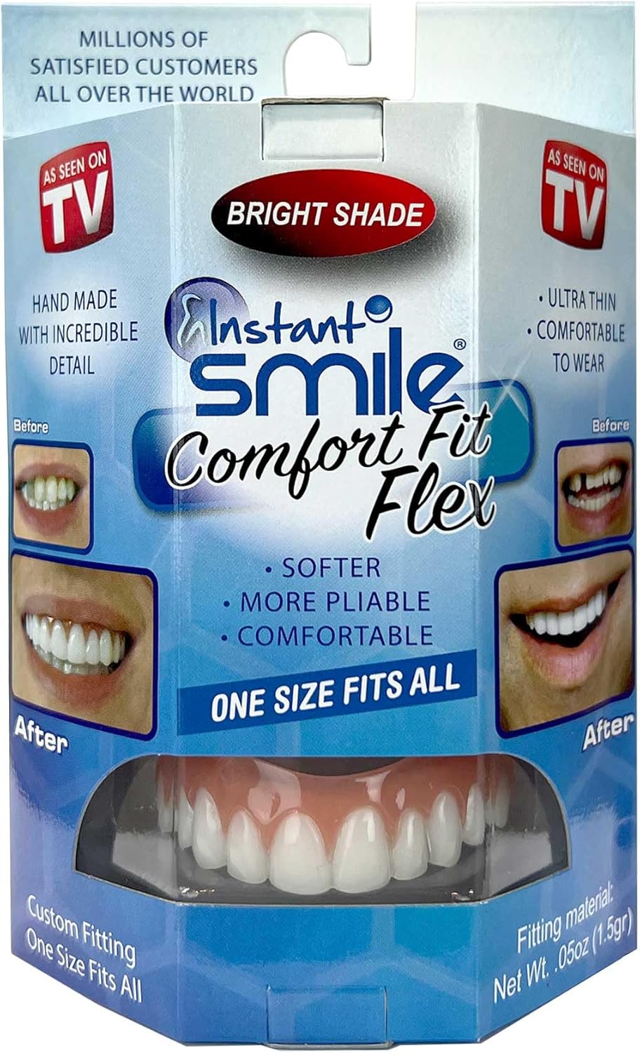 Instant Smile Comfort Fit Flex - Bright Shade - Upper Veneer Cosmetic Teeth