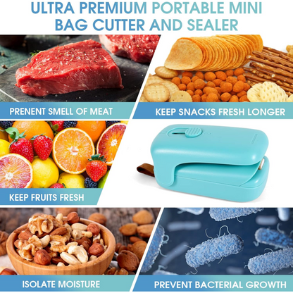 Mini Bag Sealer, Handheld Heat Vacuum Sealer, Portable Resealer Machine for Plastic Bags